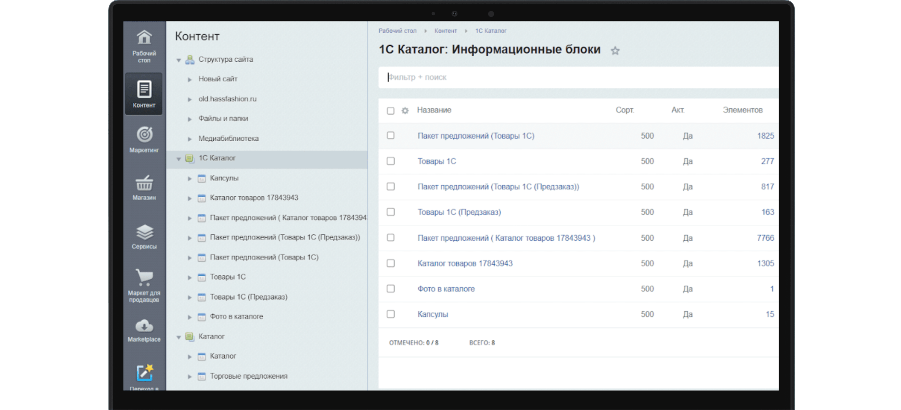 Панель администрирования HASS 1